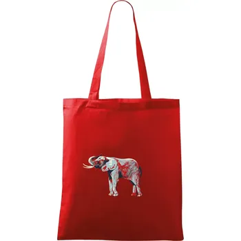 Nákupní taška Slon vintage - Taška bavlněná - 42 x 38 cm ( Červená )