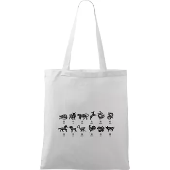 Čínské znamení - Taška bavlněná - 42 x 38 cm ( Bílá )