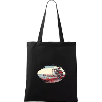 Nákupní taška Kombajn vintage - Taška bavlněná - 42 x 38 cm ( Černá )