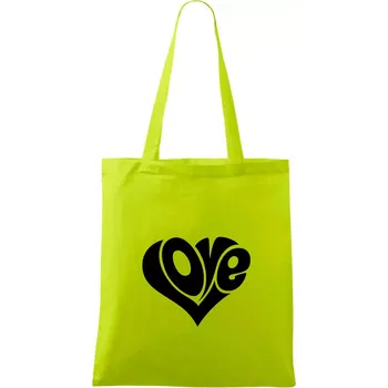 Love nápis jednoduchý - Taška bavlněná - 42 x 38 cm ( Limetková )