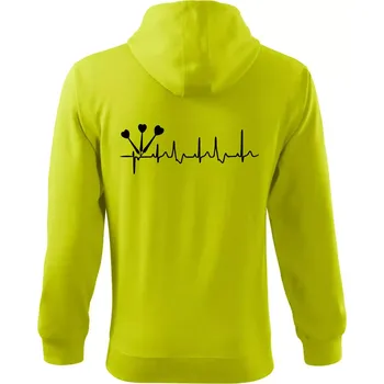 Pánská móda EKG šipky - Mikina s kapucí na zip trendy zipper - L ( Limetková )