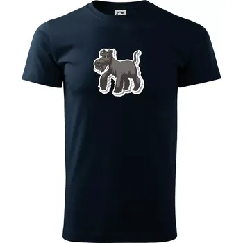 Pánské tričko Knírač samolepka - Triko extra velké (5-8XL) - 8XL ( Námořní modrá (velmi tmavá - téměř černá) )