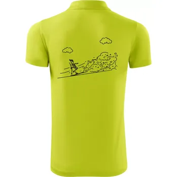 Pánská košile Kreslený lyžař na horách - Polokošile Victory sportovní (dresovina) - 2XL ( Limetková )