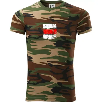 Turistická značka - červená - Army CAMOUFLAGE - XS ( Hnědý maskáč )
