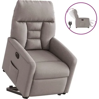Křeslo Elektrické zvedací polohovací křeslo taupe textil Hnědošedá3303059