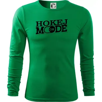 Pánské oblečení Hokej mode - Triko s dlouhým rukávem FIT-T long sleeve - S ( Středně zelená )