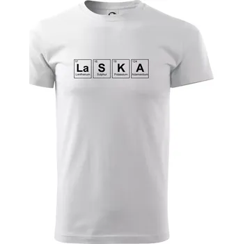 Pánské tričko Láska - periodická tabulka - Triko extra velké (5-8XL) - 7XL ( Bílá )