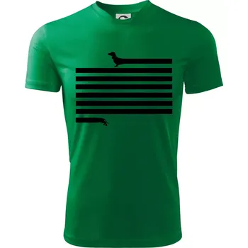 Chlapecké oblečení Jezevčík dlouhý - Dětské triko sportovní (dresovina) - 134 cm/8 let ( Středně zelená )