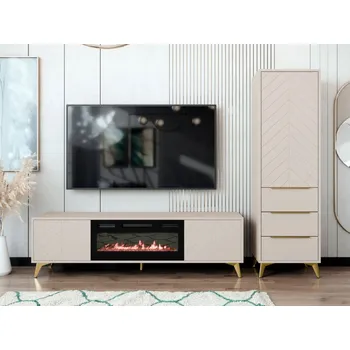 Obývací stěna Sestava do obývacího pokoje Siprynt III, Barva dřeva: pískově béžová MIRJAN 5903211419355