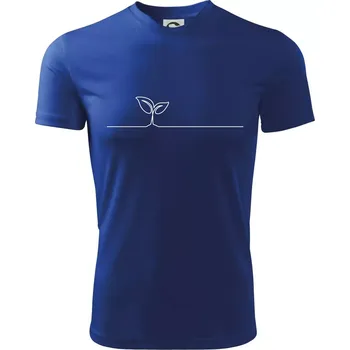 Chlapecké tričko Listy květiny linka - Dětské triko sportovní (dresovina) - 122 cm/6 let ( Královská modrá )