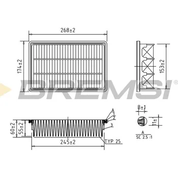 Vzduchový filtr Vzduchový filtr BREMSI FA2341