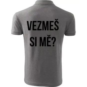 Pánská košile Zásnuby - Polokošile pánská Pique Polo 203 - 3XL ( Tmavě šedý melír )