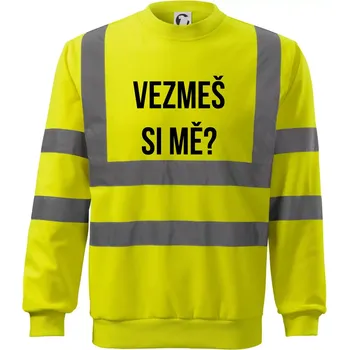 Pánská mikina Zásnuby - Reflexní mikina - 3XL ( Neonově žlutá )