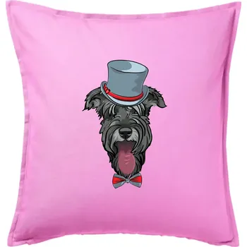 Polštář Knírač v klobouku - Polštář 50x50 - 50x50 - Pouze potah ( Růžová )