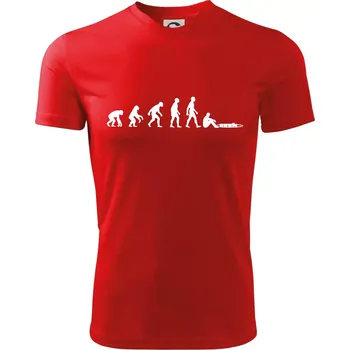 Chlapecké tričko Evoluce mašinky - Dětské triko sportovní (dresovina) - 146 cm/10 let ( Červená )