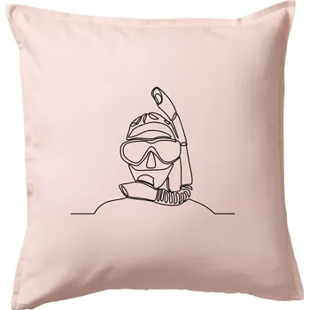 Polštář Potápěč jedním tahem - Polštář 50x50 - 50x50 - Pouze potah ( Světle růžová )