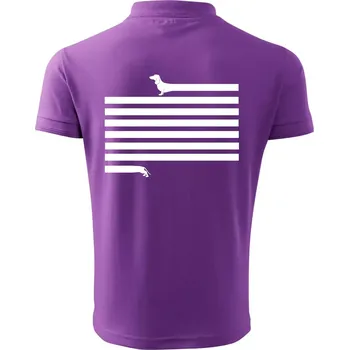 Pánská košile Jezevčík dlouhý - Polokošile pánská Pique Polo 203 - 3XL ( Fialová )