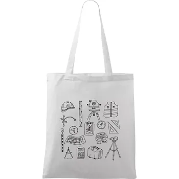 Nákupní taška Geodet vybavení - Taška bavlněná - 42 x 38 cm ( Bílá )