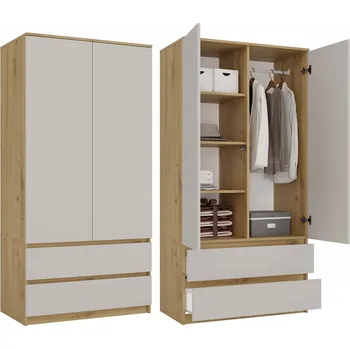 Šatní skříň Šatní skříň Malwa SS-90 cm dub artisan/kašmír