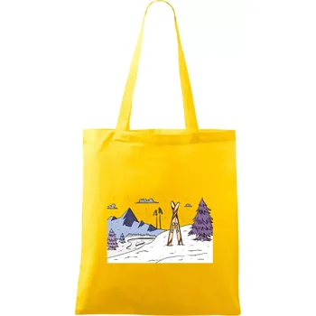 Panorama lyžování - Taška bavlněná - 42 x 38 cm ( Žlutá )