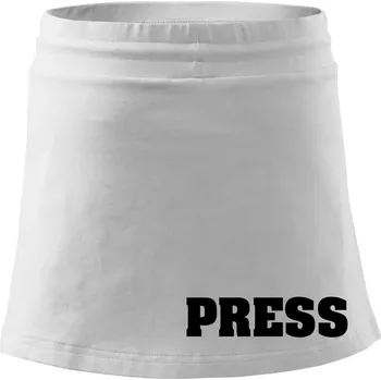Dámská sukně Novinář nápis - Press - Sportovní sukně - two in one - XS ( Bílá )