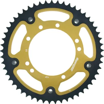 Řetězová sada pro motocykl Rozeta SUPERSPROX STEALTH RST-457:53-GLD zlatá 53 zubů, 420