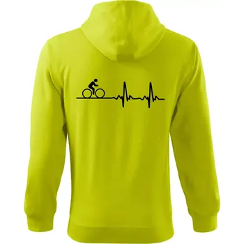 Pánská móda Cyklo ekg - kolo - Mikina s kapucí na zip trendy zipper - S ( Limetková )