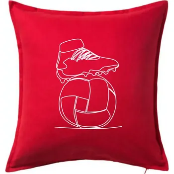 Polštář Fotbalový míč kopačka jedním tahem - Polštář 50x50 - 50x50 - Pouze potah ( Červená )