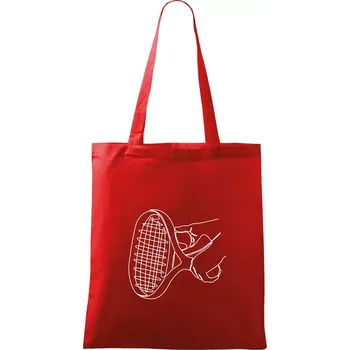 Nákupní taška Tenisová raketa jednim tahem - Taška bavlněná - 42 x 38 cm ( Červená )
