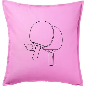 Polštář Pálky na stolní tenis jedním tahem - Polštář 50x50 - 50x50 - Pouze potah ( Růžová )