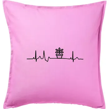 Polštář EKG fíkus - Polštář 50x50 - 50x50 - Pouze potah ( Růžová )