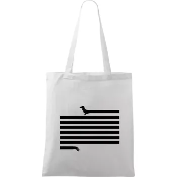 Jezevčík dlouhý - Taška bavlněná - 42 x 38 cm ( Bílá )