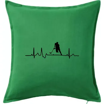 Polštář EKG floorball - Polštář 50x50 - 50x50 - Včetně výplně ( Středně zelená )