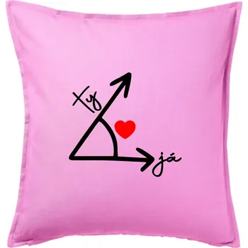 Polštář Matematika láska - Polštář 50x50 - 50x50 - Pouze potah ( Růžová )
