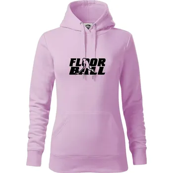 Dámská mikina Floorball nápis rovný - Mikina dámská Cape s kapucí - XS ( Orchid )