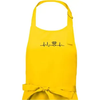 Kuchyňská zástěra Ekg knírač hlava - Pánská zástěra na vaření - Univerzální velikost ( Žlutá )