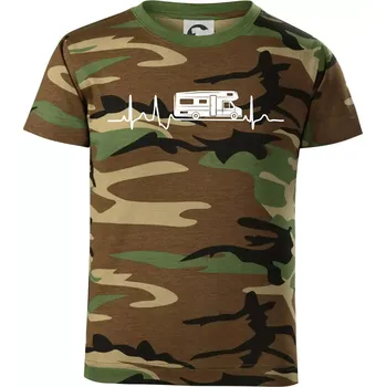 Chlapecké tričko EKG obytňák - Dětské maskáčové triko - 134 cm/8 let ( Hnědý maskáč )