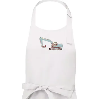 Kuchyňská zástěra Bagr vintage - Dámská zástěra na vaření - Univerzální velikost ( Bílá )