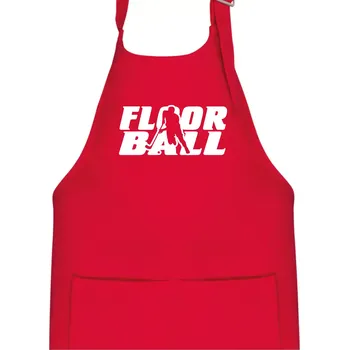 Kuchyňská zástěra Floorball nápis rovný - Dětská zástěra na vaření - Univerzální velikost ( Červená )