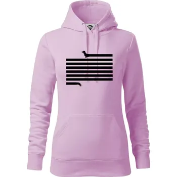 Dámská mikina Jezevčík dlouhý - Mikina dámská Cape s kapucí - S ( Orchid )