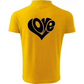 Pánská košile Love nápis jednoduchý - Polokošile pánská Pique Polo 203 - 5XL ( Žlutá )