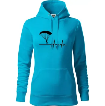 Dámská mikina Paragliding EKG - Mikina dámská Cape s kapucí - M ( Světlý tyrkys )