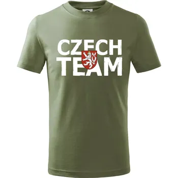Dětská móda Czech team - Český lev - Tričko dětské bavlněné - 134 cm/8 let ( Khaki )