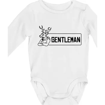 Kojenecký body Jelen gentleman - Body kojenecké s dlouhým rukávem - Dlouhý r. do 3 měs ( Bílá )