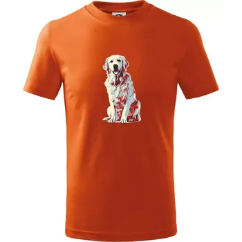 Chlapecké tričko Zlatý retriever vintage - Tričko dětské bavlněné - 146 cm/10 let ( Oranžová )