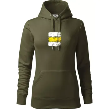 Dámská mikina Turistická značka - žlutá - Mikina dámská Cape s kapucí - XL ( Military )