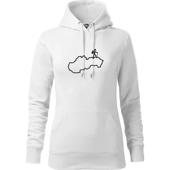 Dámská mikina Slovenský turista - Mikina dámská Cape s kapucí - XS ( Bílá )