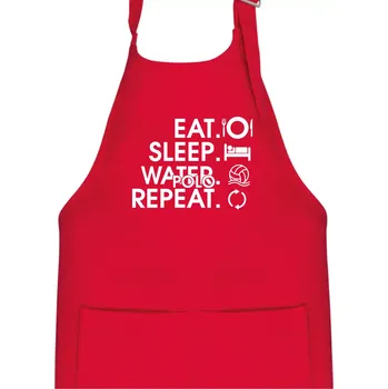Kuchyňská zástěra Eat sleep water polo repeat - Dětská zástěra na vaření - Univerzální velikost ( Červená )