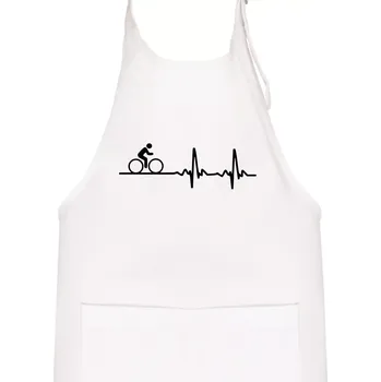 Kuchyňská zástěra Cyklo ekg - kolo - Dětská zástěra na vaření - Univerzální velikost ( Bílá )