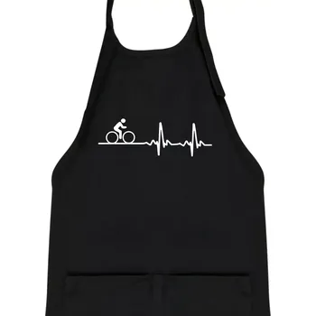 Kuchyňská zástěra Cyklo ekg - kolo - Dětská zástěra na vaření - Univerzální velikost ( Černá )